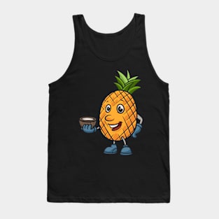 Cute Pineapple With Drink Tank Top